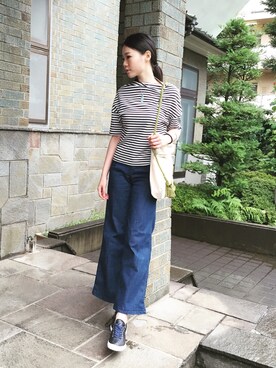 「BORNY（ボルニー）のアイテム（トップス）」を使った、Cさん（レディース・163cm）の夏コーディネート