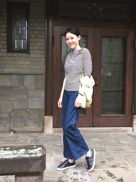 「BORNY（ボルニー）のアイテム（トップス）」を使った、Cさん（レディース・163cm）の夏コーディネート
