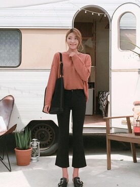 「FLYMODEL（フライモデル）のアイテム（スウェット）」を使った、FLYMODELさん（レディース・168cm）の秋コーディネート