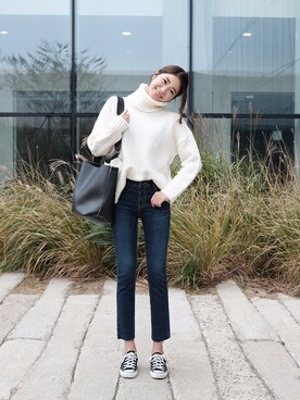 「FLYMODEL（フライモデル）のアイテム」を使った、FLYMODELさん（レディース・167cm）の冬コーディネート