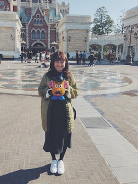 「ディズニー」｜「アイテム（フィギュア）」を使った、a ya me、 さん（レディース・153cm）の冬コーディネート