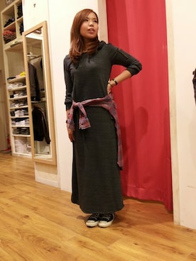 「AVIREX（アヴィレックス）のアイテム（チュニック）」を使った、kinukaさん（レディース・157cm）の秋コーディネート