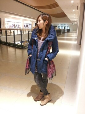 「AVIREX（アヴィレックス）のアイテム（チュニック）」を使った、kinukaさん（レディース・157cm）の秋コーディネート