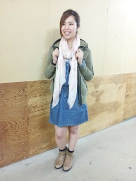 「TYPE BLUE（タイプブルー）のアイテム（ワンピース）」を使った、kinukaさん（レディース・157cm）の冬コーディネート
