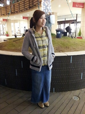 「TYPE BLUE（タイプブルー）のアイテム（スカート）」を使った、kinukaさん（レディース・157cm）の冬コーディネート