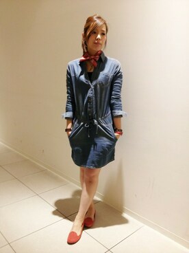 「TYPE BLUE（タイプブルー）のアイテム（ワンピース）」を使った、kinukaさん（レディース・157cm）の春コーディネート