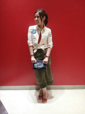 「TYPE BLUE（タイプブルー）のアイテム（ボディバッグ/ウエストポーチ）」を使った、kinukaさん（レディース・157cm）の夏コーディネート