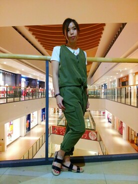 「TYPE BLUE（タイプブルー）のアイテム（Tシャツ/カットソー）」を使った、kinukaさん（レディース・157cm）の夏コーディネート