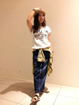 「TYPE BLUE（タイプブルー）のアイテム（スカート）」を使った、kinukaさん（レディース・157cm）の夏コーディネート