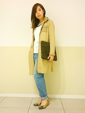 「TYPE BLUE（タイプブルー）のアイテム（パンツ）」を使った、kinukaさん（レディース・157cm）の春コーディネート