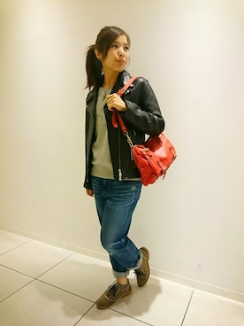 「TYPE BLUE（タイプブルー）のアイテム（パンツ）」を使った、kinukaさん（レディース・157cm）の秋コーディネート