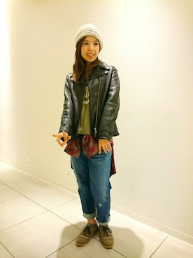 「TYPE BLUE（タイプブルー）のアイテム（パンツ）」を使った、kinukaさん（レディース・157cm）の秋コーディネート
