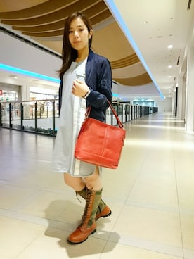 「ボンディング」｜「アイテム（ワンピース/ドレス）」を使った、kinukaさん（レディース・157cm）の冬コーディネート
