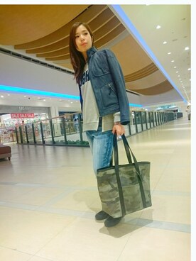 「AVIREX（アヴィレックス）のアイテム（チュニック）」を使った、kinukaさん（レディース・157cm）の冬コーディネート