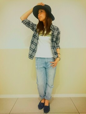 「ハットコーデ」｜kinukaさん（レディース・157cm）の春コーディネート