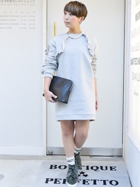 「MSGM（エムエスジーエム）のアイテム（ワンピース/ドレス）」を使った、OTOHAさん（レディース・156cm）の冬コーディネート