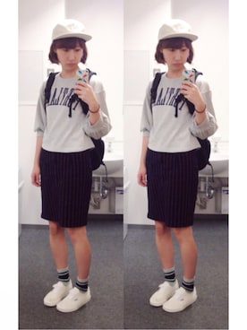 「アイテム（スカート）」を使った、へななさん（メンズ・162cm）の夏コーディネート