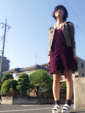 「Panamaboy（パナマボーイ）のアイテム（オールインワン・サロペット）」を使った、もえ(⑅´•⌔•`)*✲ﾟ*｡さん（レディース・168cm）の春コーディネート