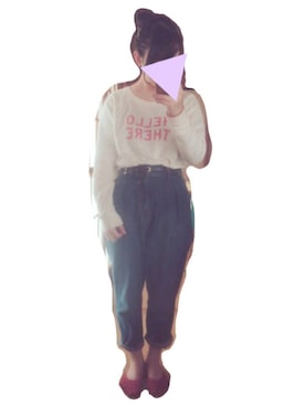 「マムジーンズ」｜おとみさん（レディース・160cm）の冬コーディネート