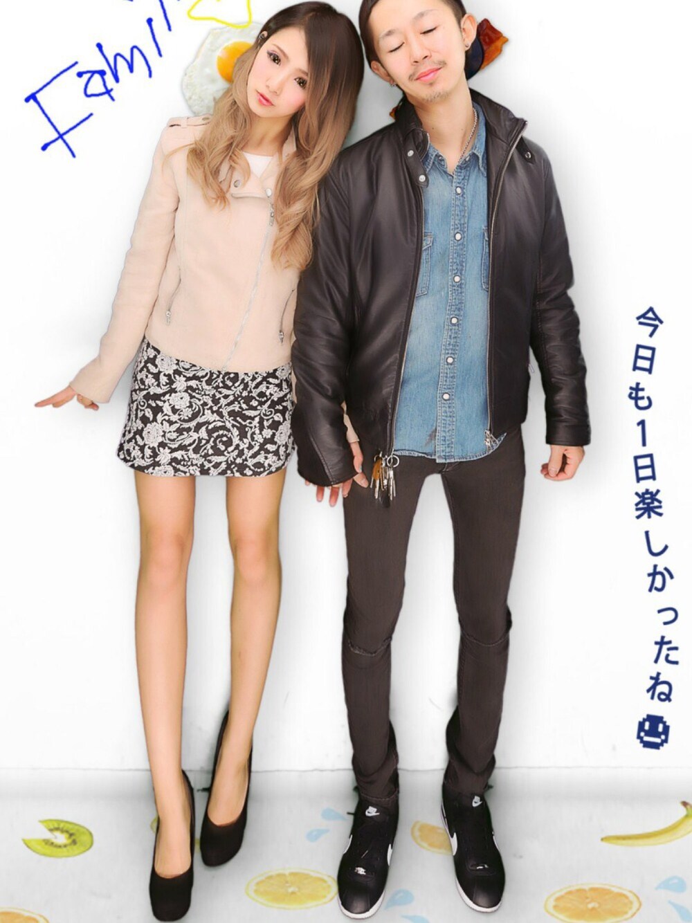 「カップル、ママコーデ、春、VANS、ボーダー、白シャツ、スウェット、タイトスカート、パーカー、デニムパンツ」｜「H&Mのアイテム（Tシャツ/カットソー、ホワイト系）」を使った、Yuri mom.♡さん（レディース・156cm）の春コーディネートの1枚目の写真