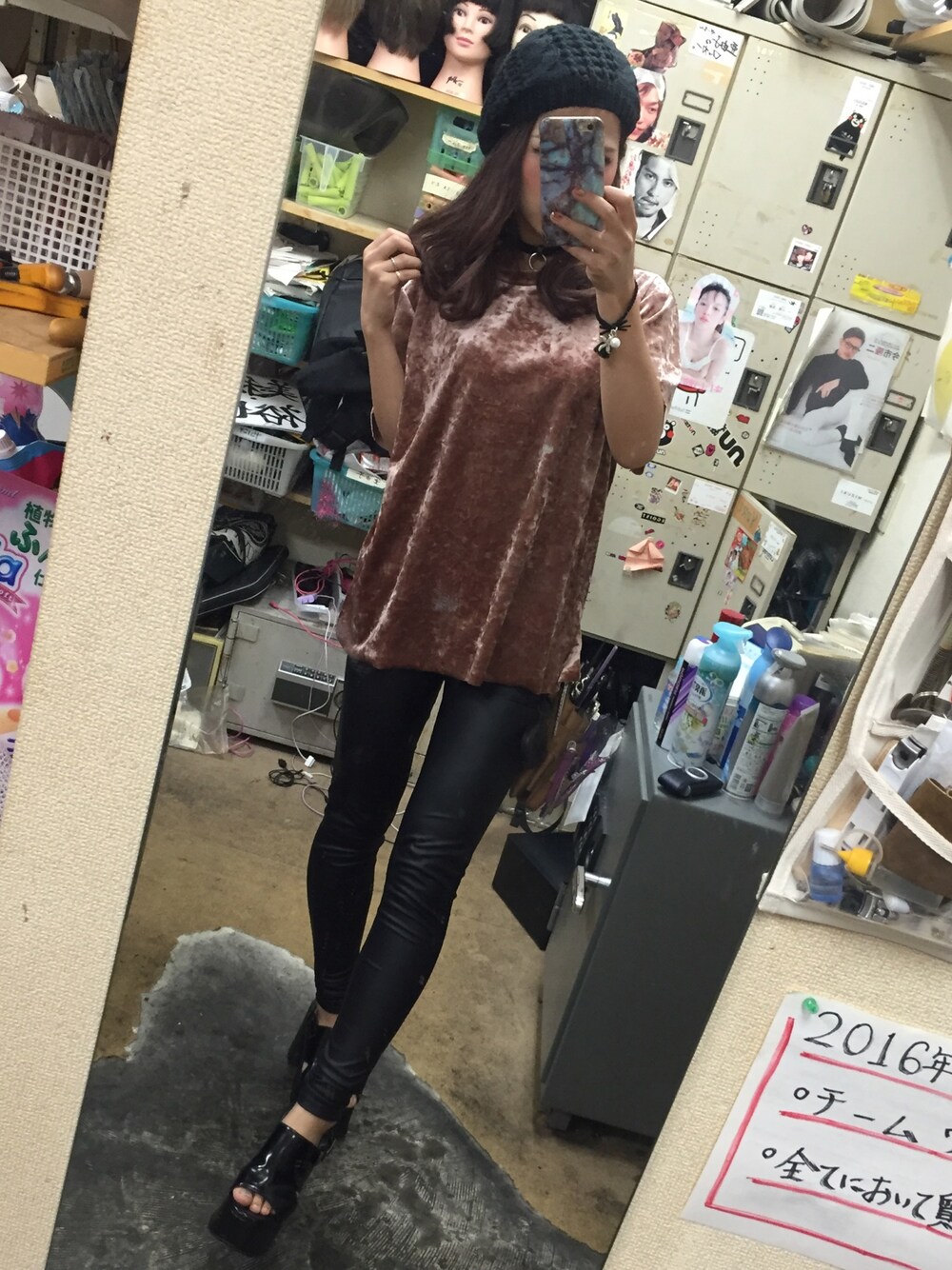 「ママコーデ、ベレー帽」｜「Bershkaのアイテム（スラックス、ブラック系）」を使った、Yuri mom.♡さん（レディース・156cm）の秋コーディネートの1枚目の写真