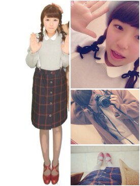 「おさげ」｜「アイテム（その他アウター）」を使った、shio さん（レディース・149cm）の春コーディネート