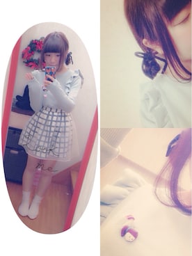「オーガンジー」｜「アイテム（スウェット）」を使った、shio さん（レディース・149cm）の春コーディネート