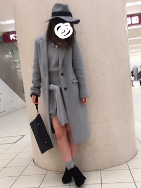 「ダズリン」｜「アイテム（チェスターコート）」を使った、rionaさん（レディース・163cm）の冬コーディネート