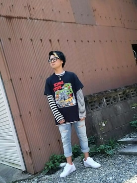 「RAT FINK（ラットフィンク）のアイテム」を使った、yuking♂§<゜)))彡さん（メンズ・169cm）の春コーディネート