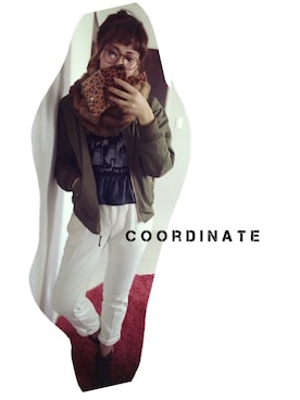 「アイテム（ナイロンジャケット、グリーン系）」を使った、RUMIKA☺︎さん（レディース・162cm）の冬コーディネート