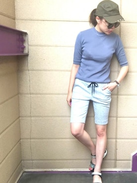 「アイテム（帽子）」を使った、naamiさん（レディース・164cm）の夏コーディネート