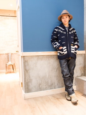 「wtaps」｜「アイテム（その他アウター）」を使った、小久保賢人さん（メンズ・166cm）の冬コーディネート