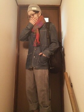 「GAP（ギャップ）のアイテム（カバーオール）」を使った、じゅんやさん（メンズ・170cm）の秋コーディネート