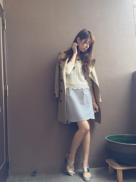 「Rirandture」｜「アイテム（トレンチコート）」を使った、デリさん（レディース・168cm）の春コーディネート