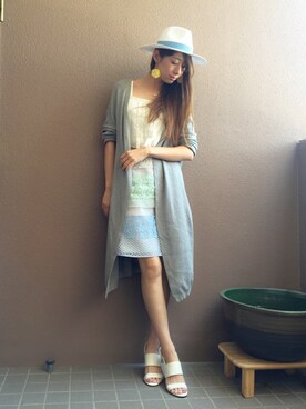 「MERCURYDUO（マーキュリーデュオ）のアイテム（キャミソール）」を使った、デリさん（レディース・165cm）の夏コーディネート