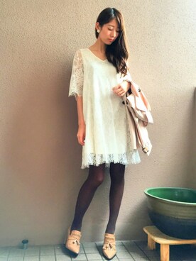「MERCURYDUO（マーキュリーデュオ）のアイテム（ブーティ）」を使った、デリさん（レディース・168cm）の春コーディネート