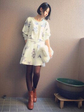 「MERCURYDUO（マーキュリーデュオ）のアイテム（クラッチバッグ）」を使った、デリさん（レディース・168cm）の秋コーディネート