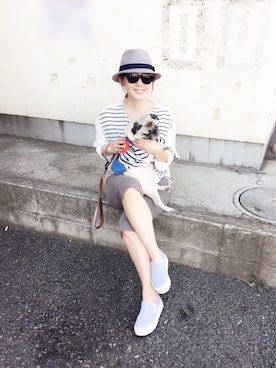 「グレーハット」｜えり#LOVERI#15さん（レディース・158cm）の春コーディネート