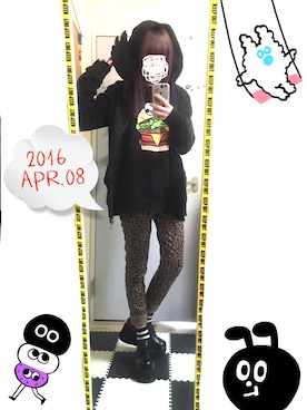 「ハンバーガー柄」｜「 ねむる 」さん（レディース・156cm）の春コーディネート