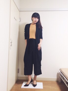 「Another Edition（アナザーエディション）のノースリーブアゼプルオーバー/AEFC N/S  ｱｾﾞPO（ニット/セーター、ベージュ系）」を使った、SAKIさん（レディース・165cm）の秋コーディネート