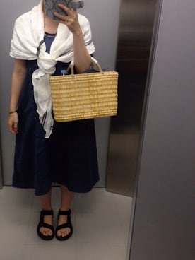 「ワランワヤン（ワランワヤン）のアイテム（かごバッグ）」を使った、ucamoi↟さん（レディース・154cm）の夏コーディネート
