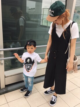 「BARNYARDSTORM（バンヤードストーム）のアイテム（つなぎ/オールインワン）」を使った、D♡nut🍩さん（レディース・157cm）の春コーディネート