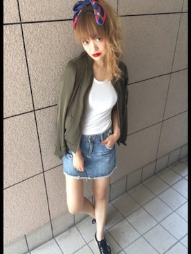 「Luz Llena（ラズレナ）のアイテム（ジャケット/アウター）」を使った、D♡nut🍩さん（レディース・157cm）の夏コーディネート