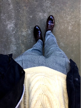 「Barbour（バブアー）のアイテム（ライダースジャケット）」を使った、あったかさーさん（メンズ・179cm）の秋コーディネート