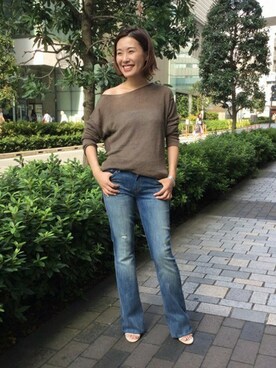 「Harpo（アルポ）のアイテム」を使った、RIKAさん（レディース・157cm）の夏コーディネート