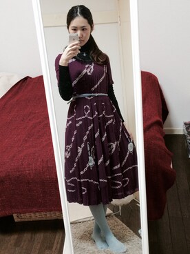 「Grimoire（グリモワール）のアイテム（アクセサリー）」を使った、みどりさん（レディース・167cm）の春コーディネート