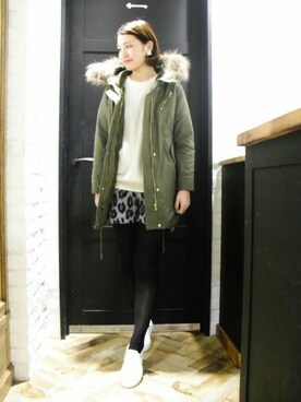 「A part by（アパートバイ）のアイテム（モッズコート）」を使った、momoさん（レディース・168cm）の秋コーディネート
