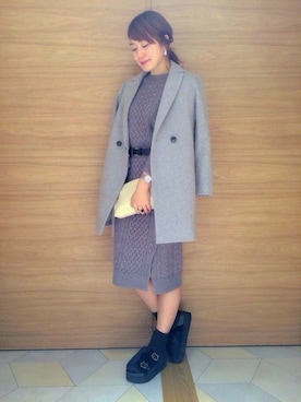 「アパートバイローリーズ」｜「アイテム（チェスターコート）」を使った、momoさん（レディース・167cm）の秋コーディネート