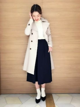 「スカーチョ」｜「アイテム（トレンチコート）」を使った、momoさん（レディース・167cm）の冬コーディネート