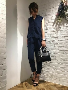 「A part by（アパートバイ）のアイテム（オールインワン・サロペット）」を使った、momoさん（レディース・167cm）の夏コーディネート